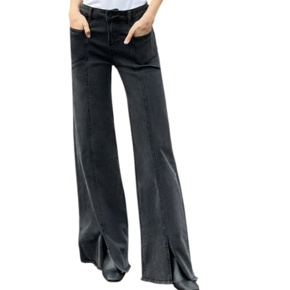 Wash Lab Denim Front Slit Wide Leg Jeans ...Size 26 - Picture 1 of 11